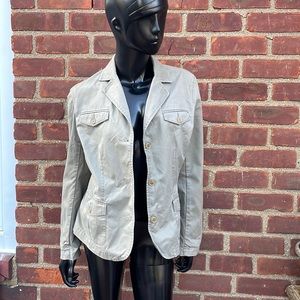 📌Eddie Bauer Olive Green Khaki Chino Women Fall Blazer Jacket - Sz 8